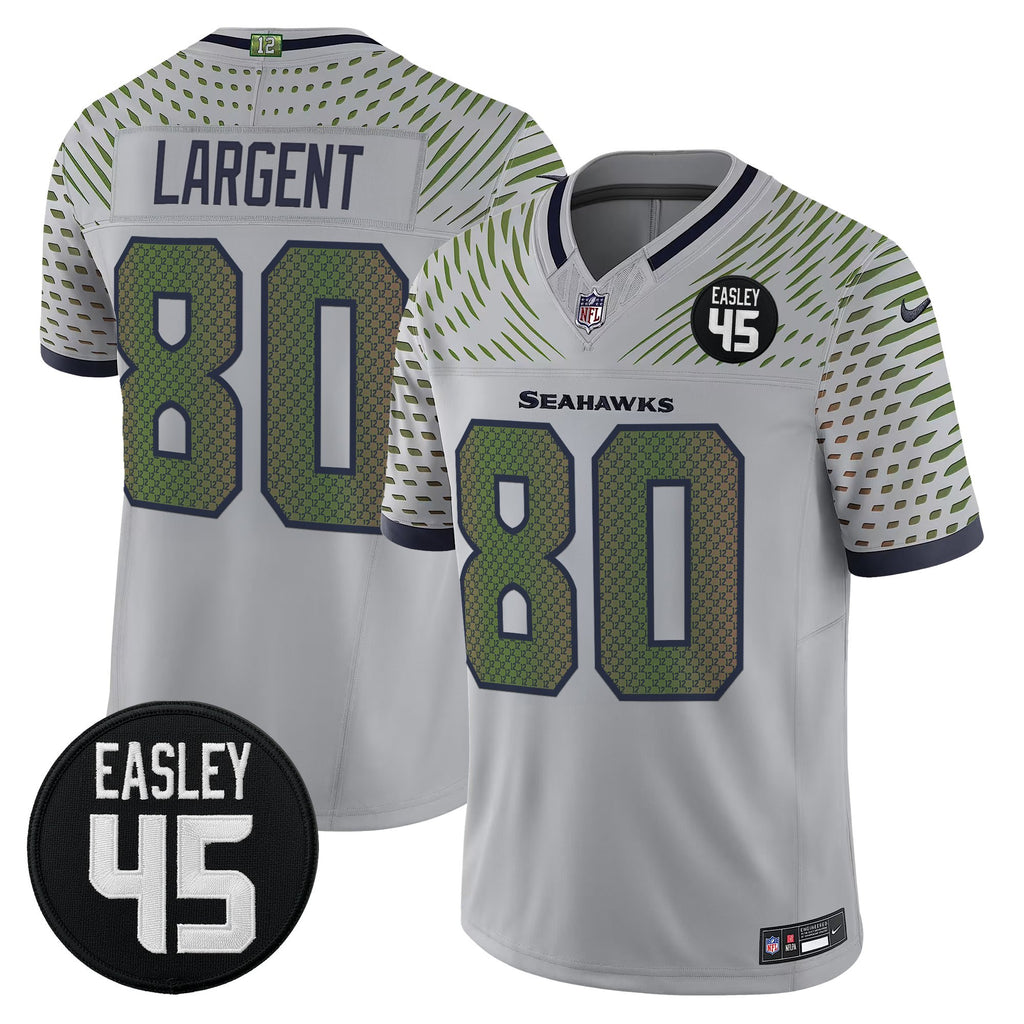 Men's Seattle Seahawks #45 Kenny Easley Memorial Patch Vapor Limited Jersey - All Stitched
