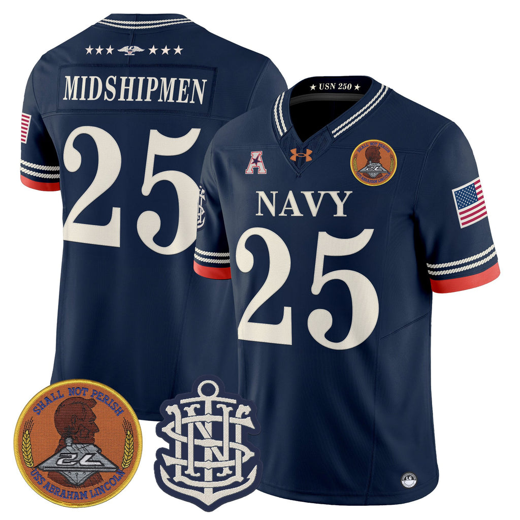 Men's Navy Midshipmen 250th Anniversary Vapor Limited Jersey - Stitched
