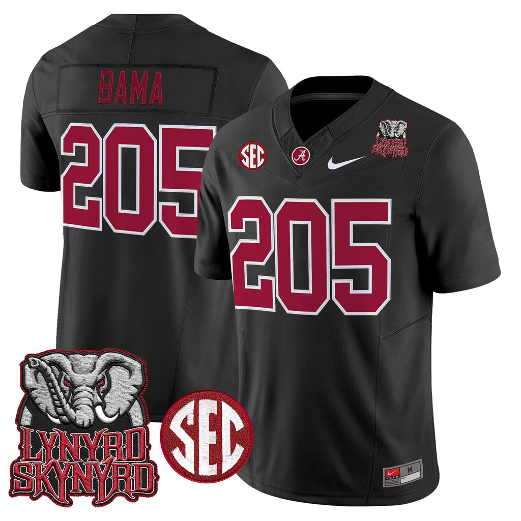 Men's Alabama Crimson Tide x Lynyrd Skynyrd Vapor Limited Jersey - Alabama Map - All Stitched