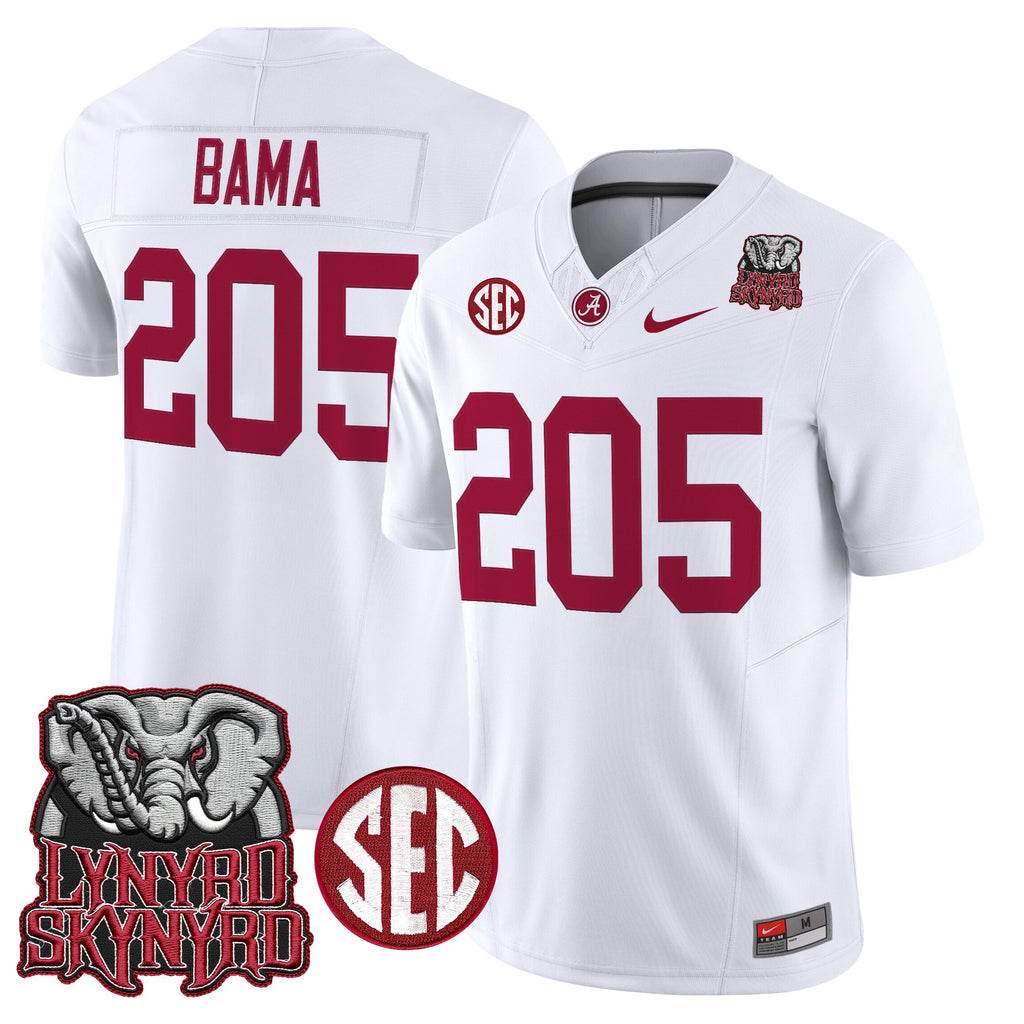 Men's Alabama Crimson Tide x Lynyrd Skynyrd Vapor Limited Jersey - Alabama Map - All Stitched