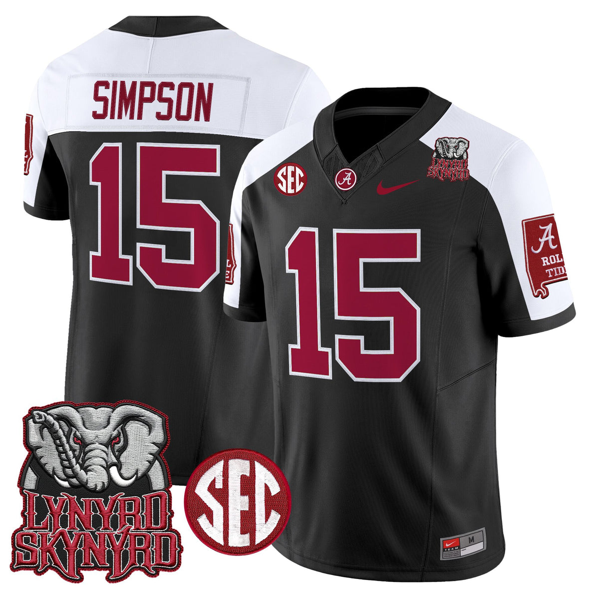 Men's Alabama Crimson Tide x Lynyrd Skynyrd Vapor Limited Jersey - Alabama Map - All Stitched
