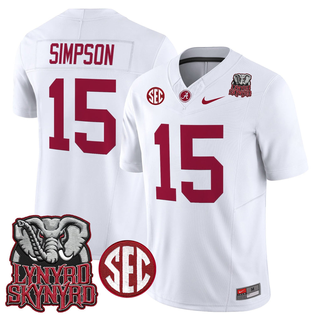 Men's Alabama Crimson Tide x Lynyrd Skynyrd Vapor Limited Jersey - Alabama Map - All Stitched
