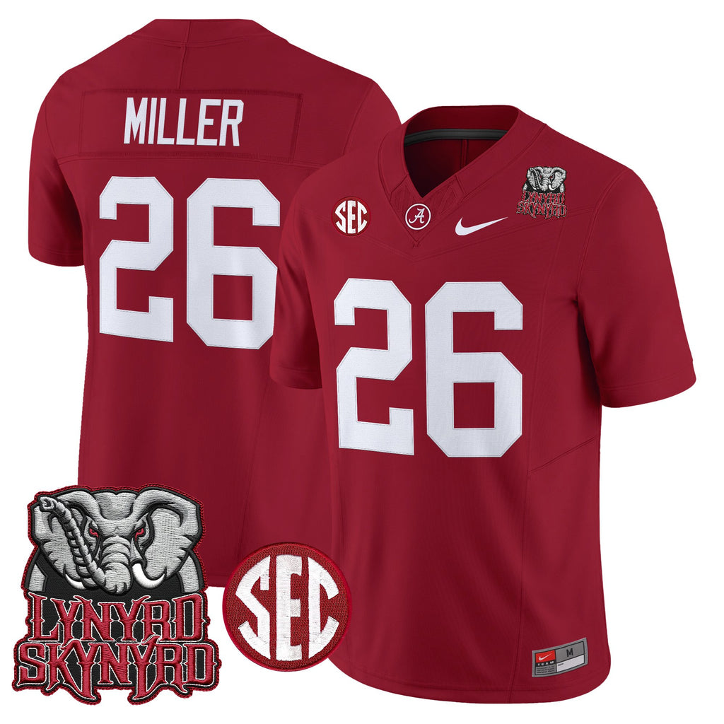 Men's Alabama Crimson Tide x Lynyrd Skynyrd Vapor Limited Jersey - Alabama Map - All Stitched