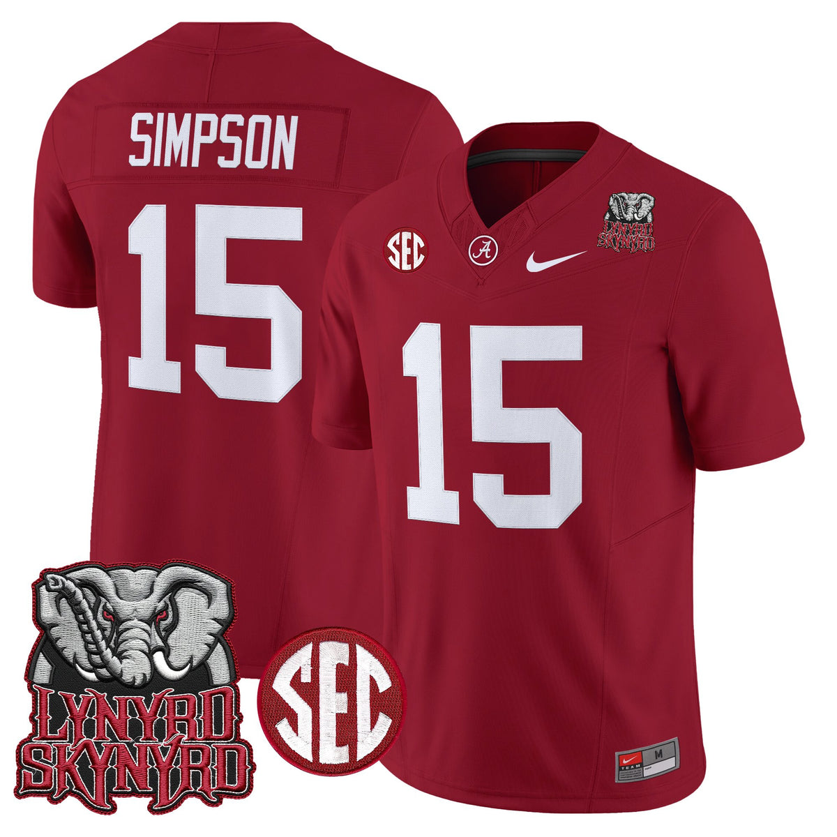 Men's Alabama Crimson Tide x Lynyrd Skynyrd Vapor Limited Jersey - Alabama Map - All Stitched