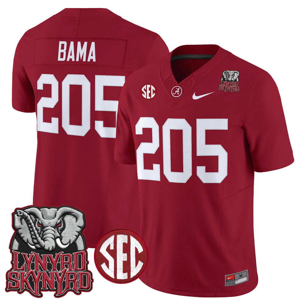 Men's Alabama Crimson Tide x Lynyrd Skynyrd Vapor Limited Jersey - Alabama Map - All Stitched