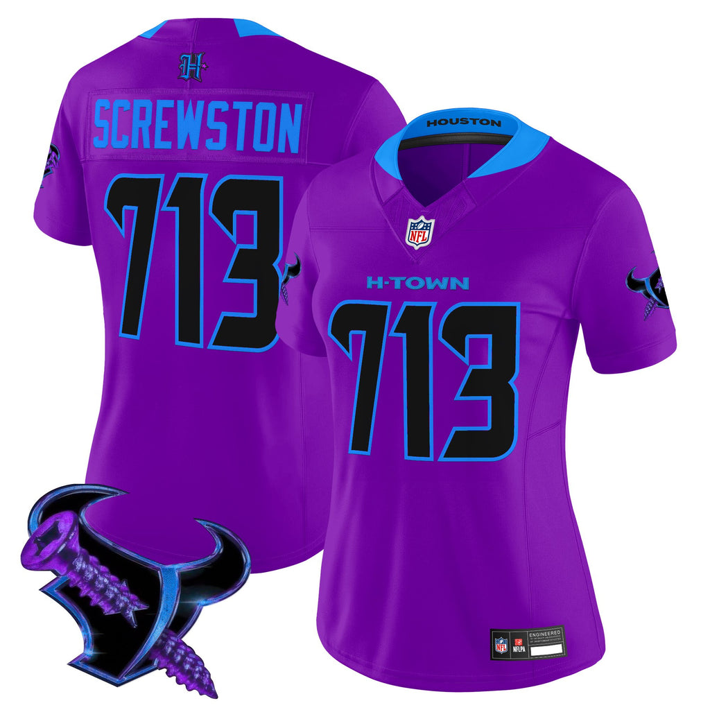 Women's Houston Texans 2025 DJ Screw Vapor Limited Jersey - All Stitched