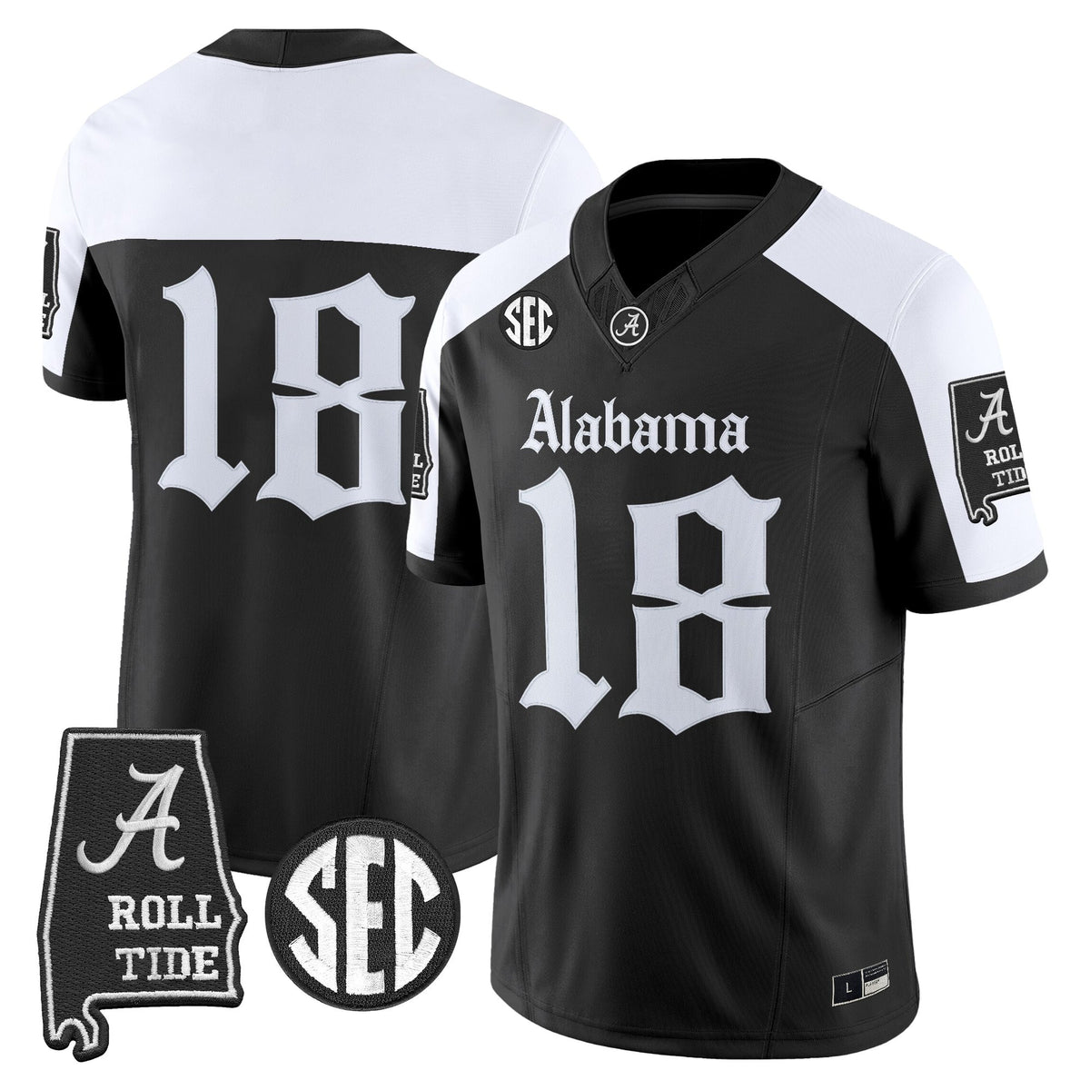 Men's Alabama Crimson Tide 'Gothic Edition' Vapor Limited Jersey - Alabama Map - All Stitched