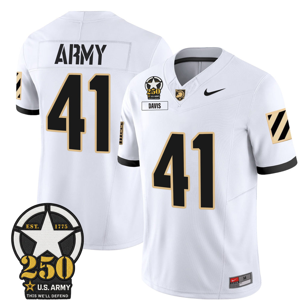 Men's Army Black Knights 250th Anniversary Patch Vapor Limited Jersey - All Stitched