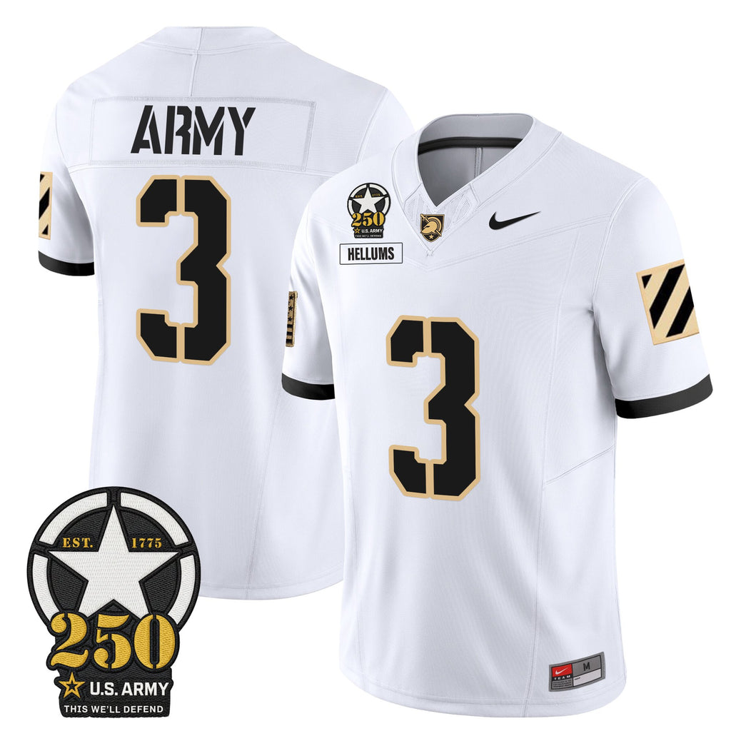 Men's Army Black Knights 250th Anniversary Patch Vapor Limited Jersey - All Stitched