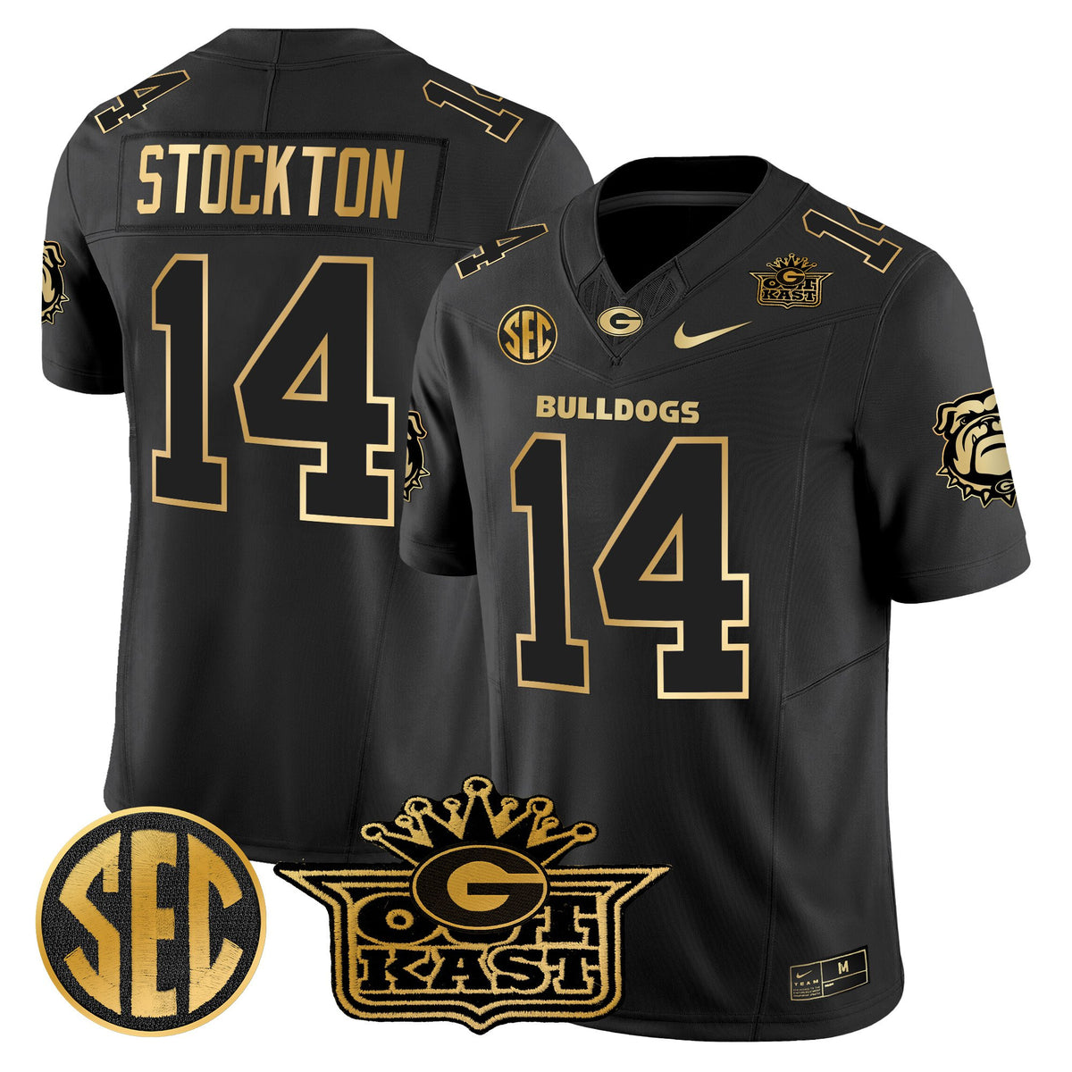 Men's Outkast x Georgia Bulldogs Gold Vapor Limited Jersey - All stitched