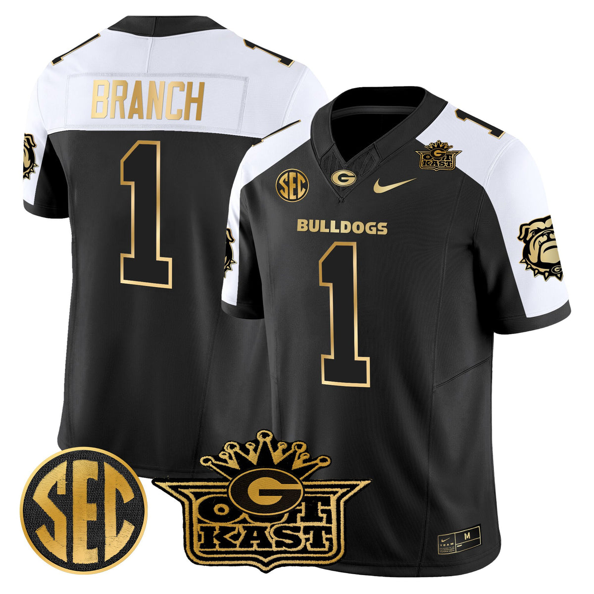 Men's Outkast x Georgia Bulldogs Gold Vapor Limited Jersey - All stitched