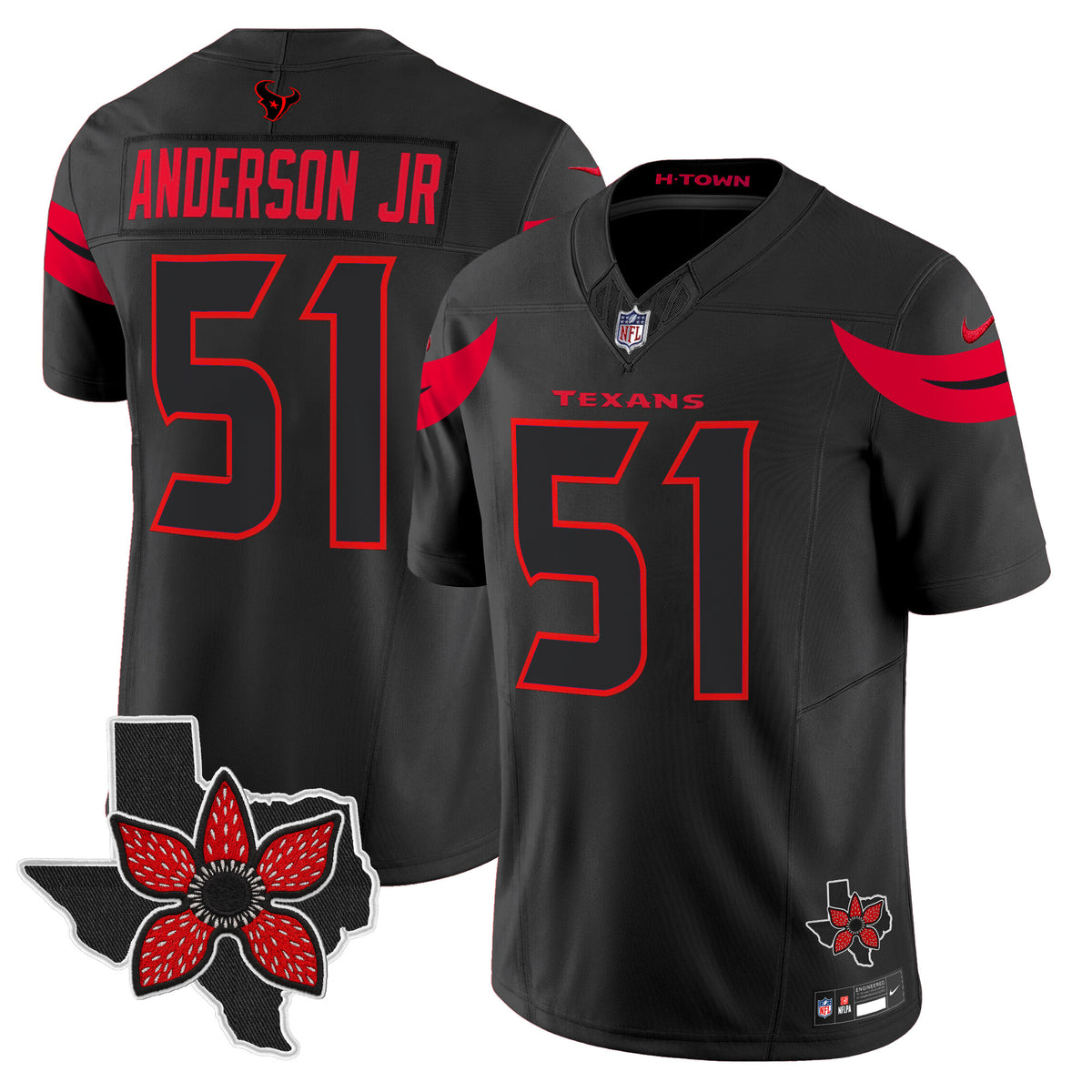Men's Houston Texans 'Stranger Things Edition' Vapor Limited Jersey - All Stitched