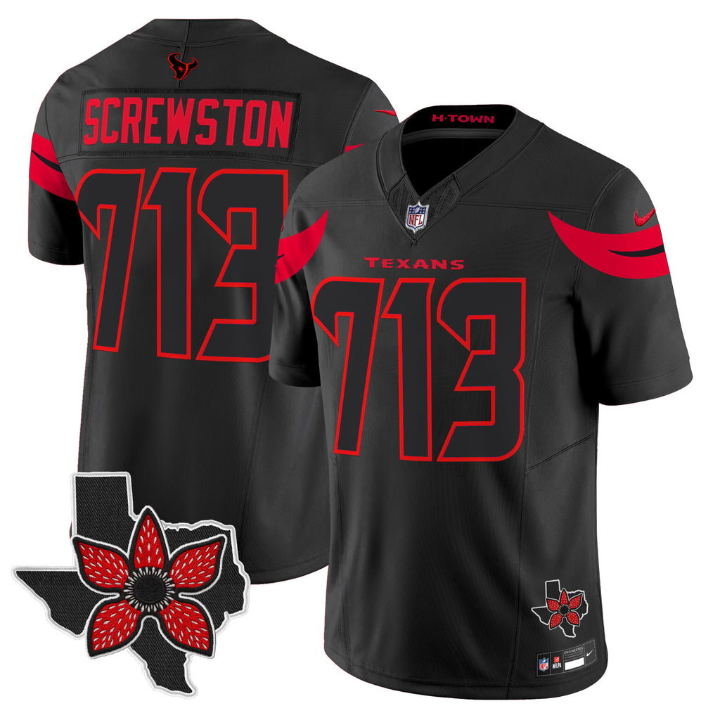 Men's Houston Texans 'Stranger Things Edition' Vapor Limited Jersey - All Stitched