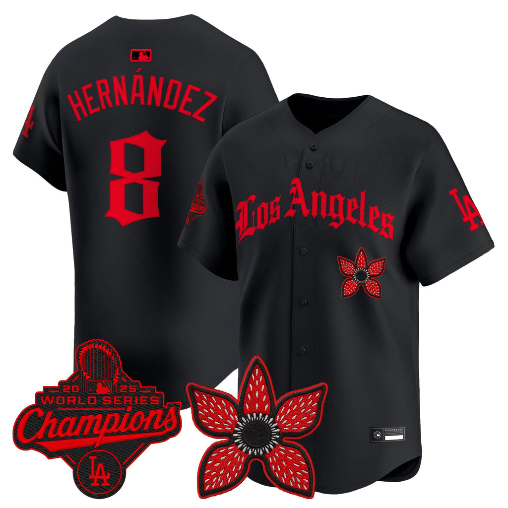 Dodgers 2025 World Series Champions x Stranger Things Vapor Premier Jersey - All Stitched