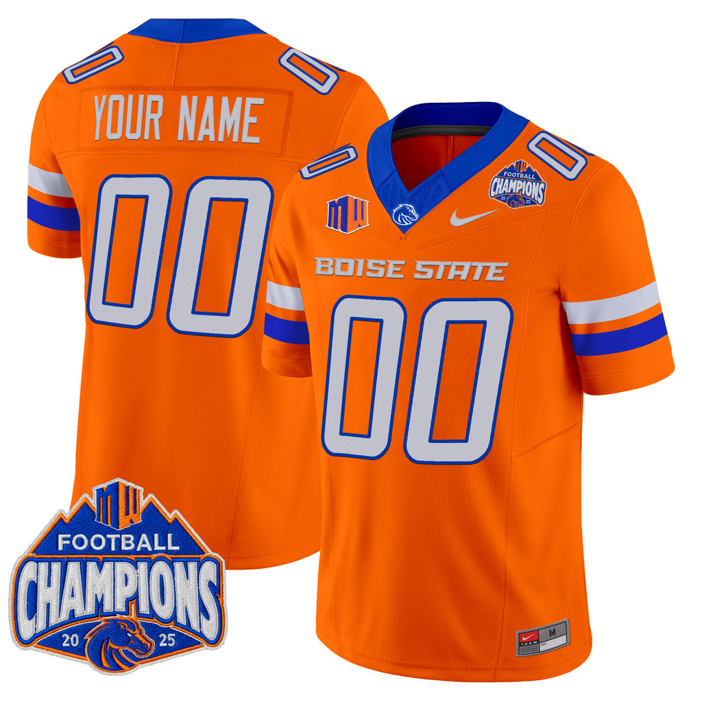Boise State Broncos 2025 Mountain West Football Champions Vapor Limited Custom Jersey - All Stitched