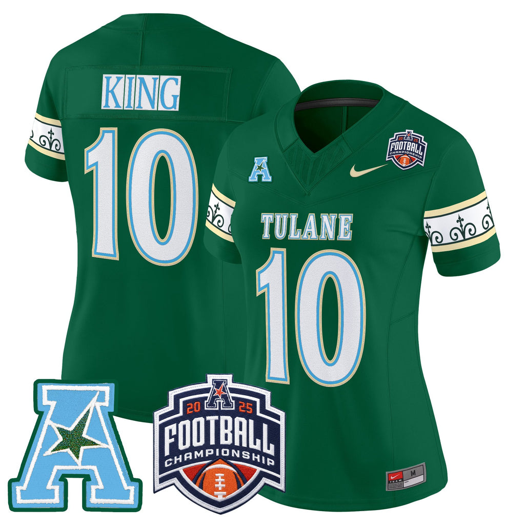 Women's Tulane Green Wave 'City Edition' Vapor Limited Jersey - 2025 AAC Championship Patch - All Stitched