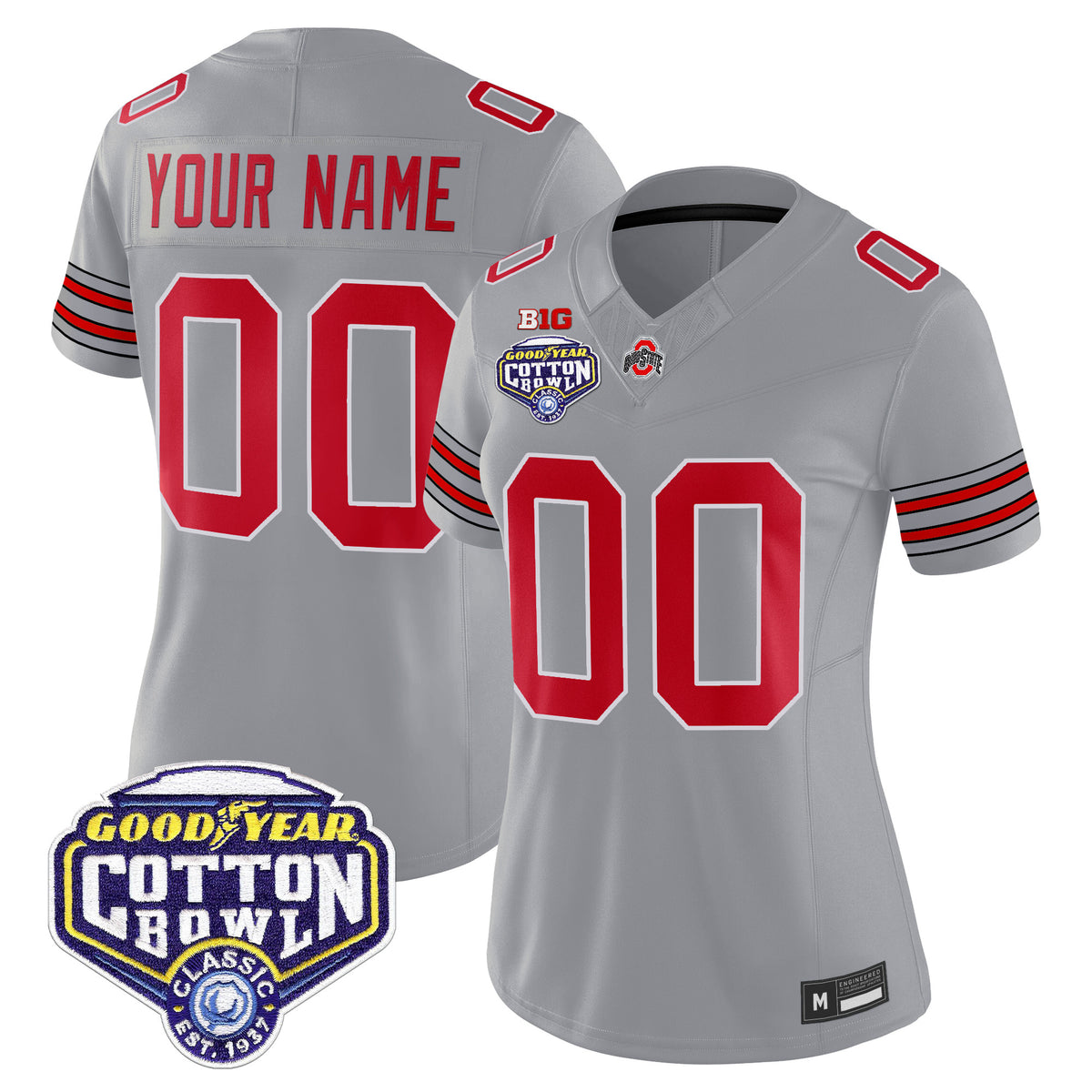 Ohio State Buckeyes 'Heritage Stripe' Vapor Limited Custom Jersey - 2025 Cotton Bowl Patch - All Stitched