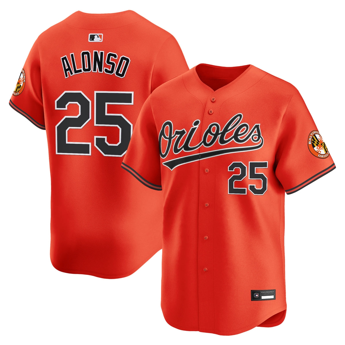 #25 Pete Alonso Baltimore Orioles Vapor Premier Limited Jersey – All Stitched