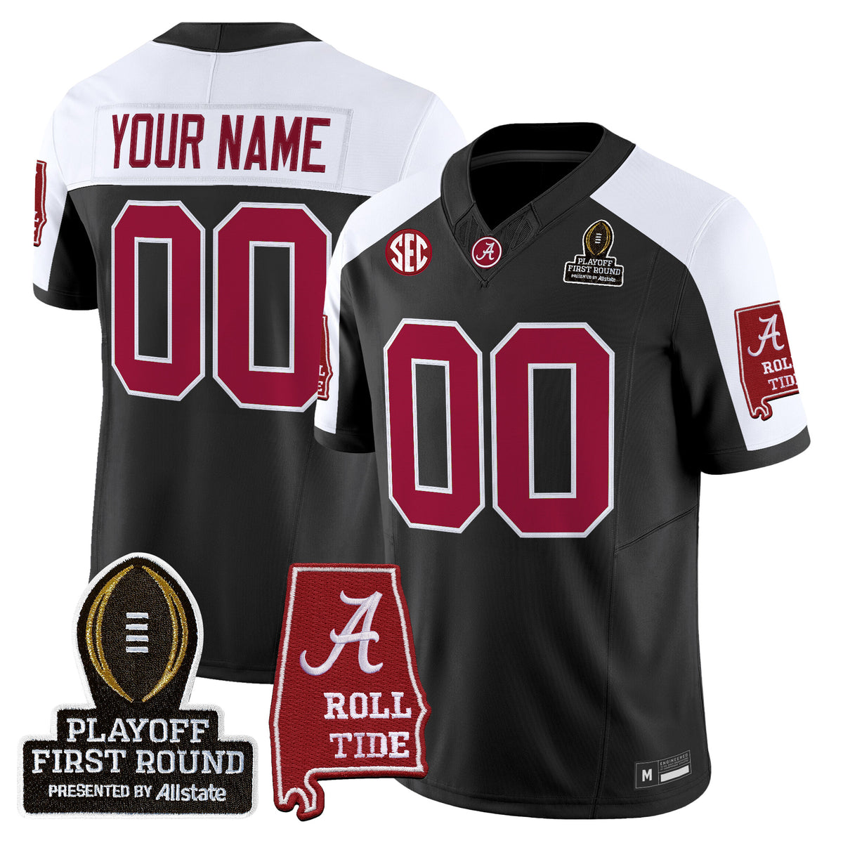 Alabama Crimson Tide 2025 Playoff First Round Vapor Limited Custom Jersey - All Stitched