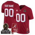 Alabama Crimson Tide 2025 Playoff First Round Vapor Limited Custom Jersey - All Stitched