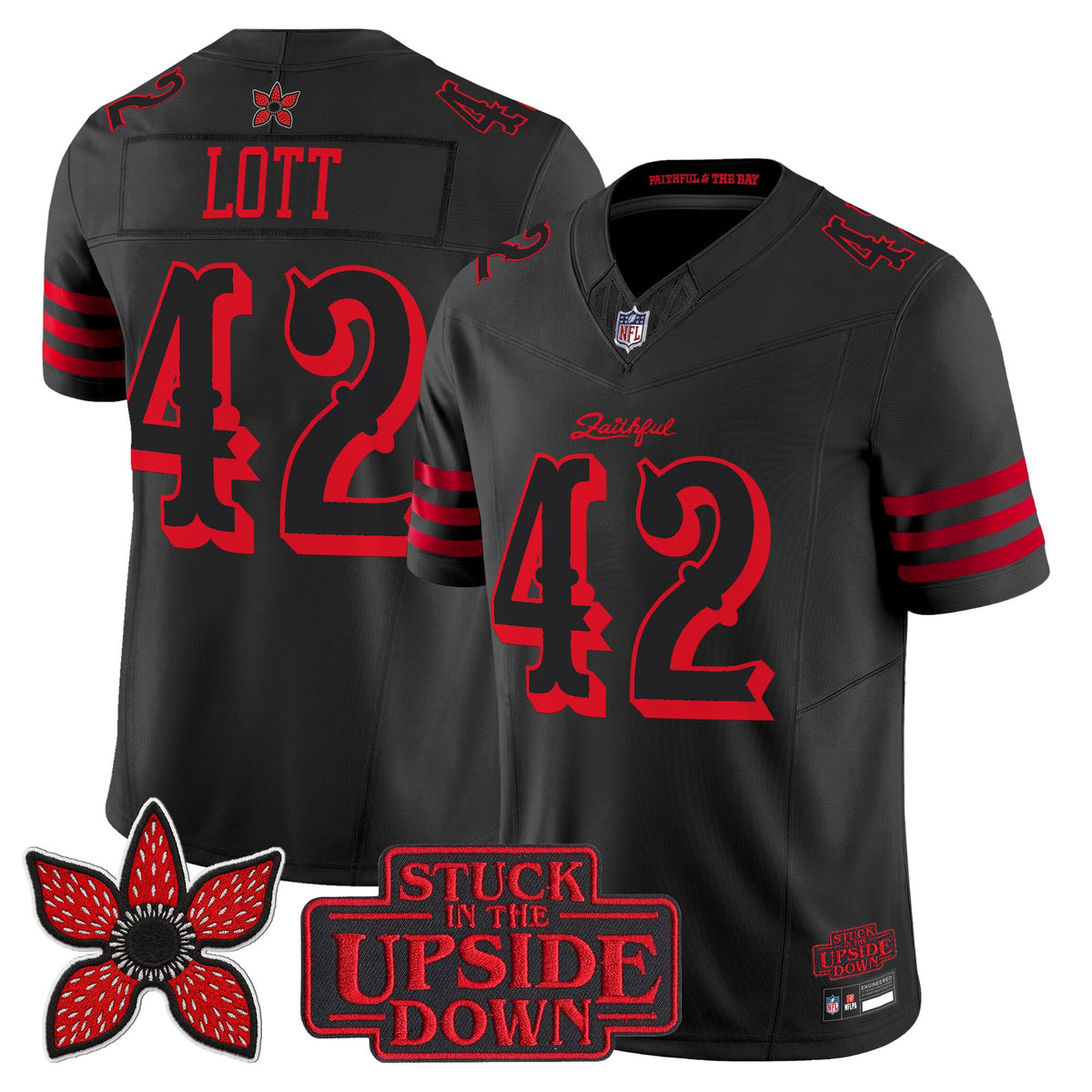 San Francisco 49ers 'Rivalries x Stranger Things Edition' Vapor Limited Jersey - All Stitched