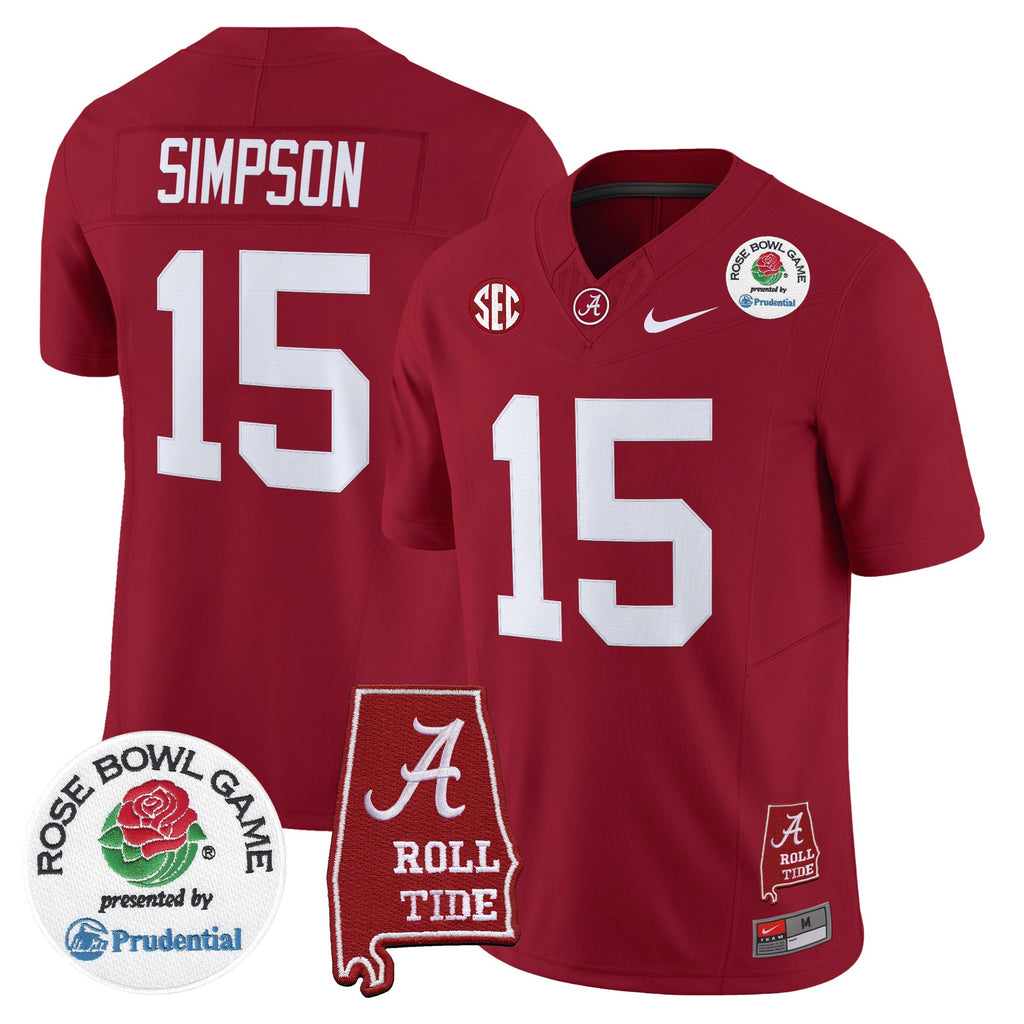 Men's Alabama Crimson Tide 2026 Rose Bowl Vapor Limited Jersey - All Stitched