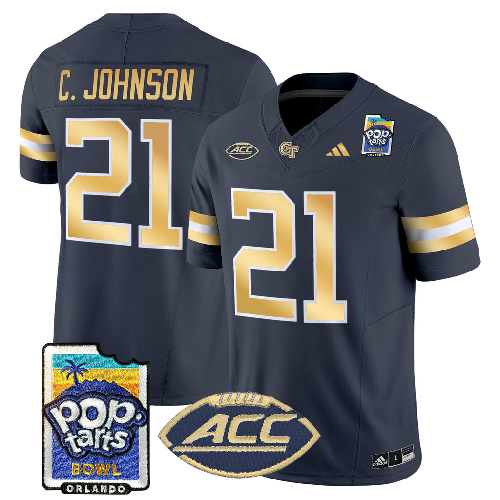 Men's Georgia Tech Yellow Jackets Pop-Tarts Bowl Vapor Limited Jersey - All stitched
