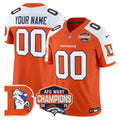 Denver Broncos Throwback Vapor Limited Custom Jersey - 2025 AFC West Division Champions Patch - All Stitched