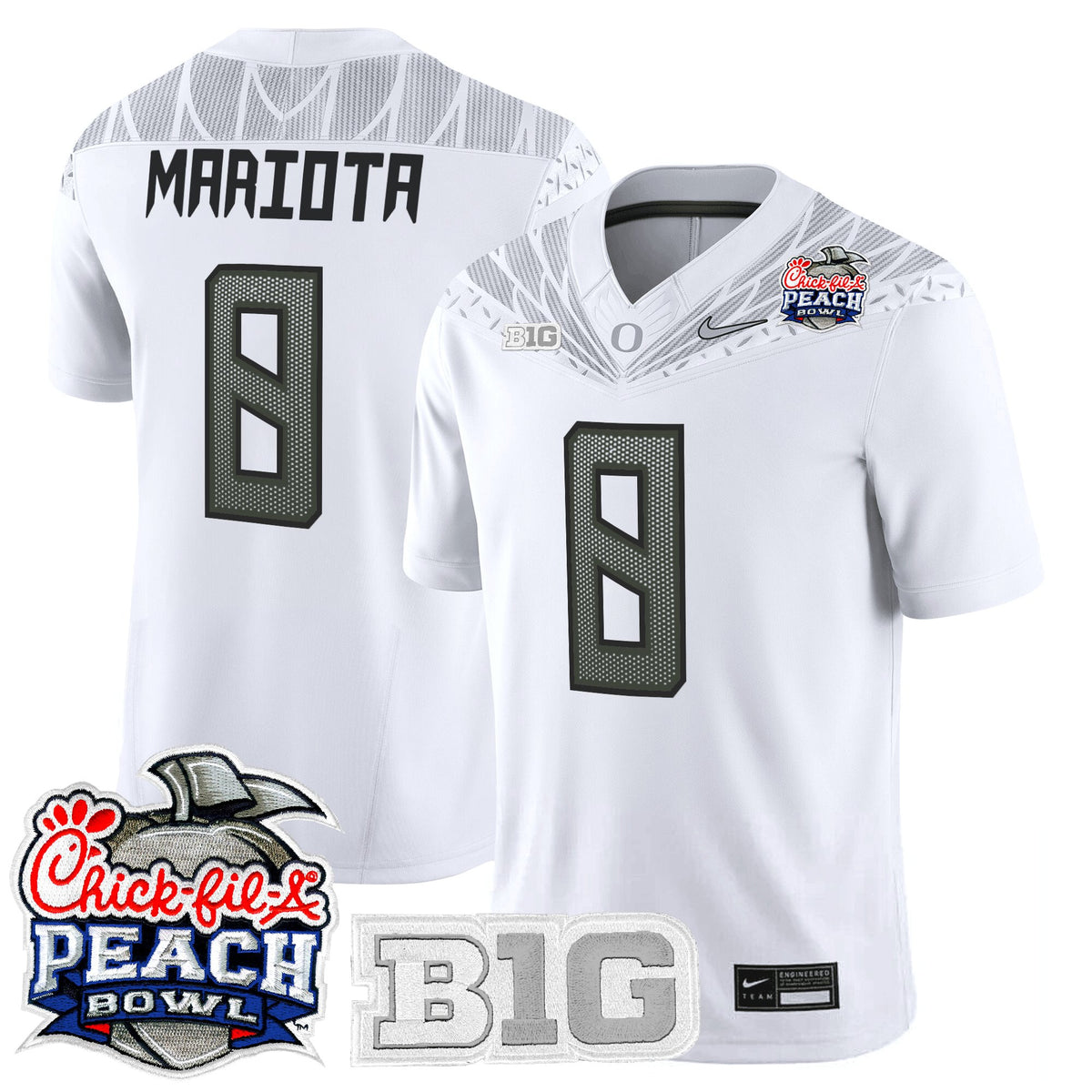 Men's Oregon Ducks 2026 Peach Bowl Vapor Limited Jersey - All Stitched