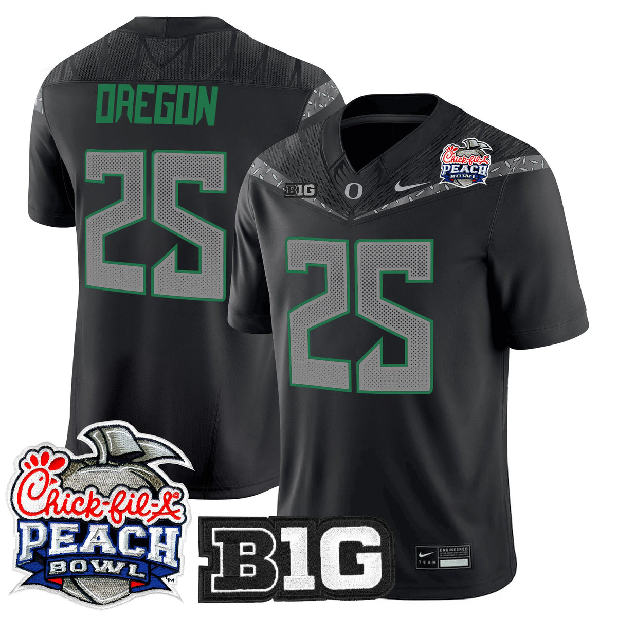 Men's Oregon Ducks 2026 Peach Bowl Vapor Limited Jersey - All Stitched