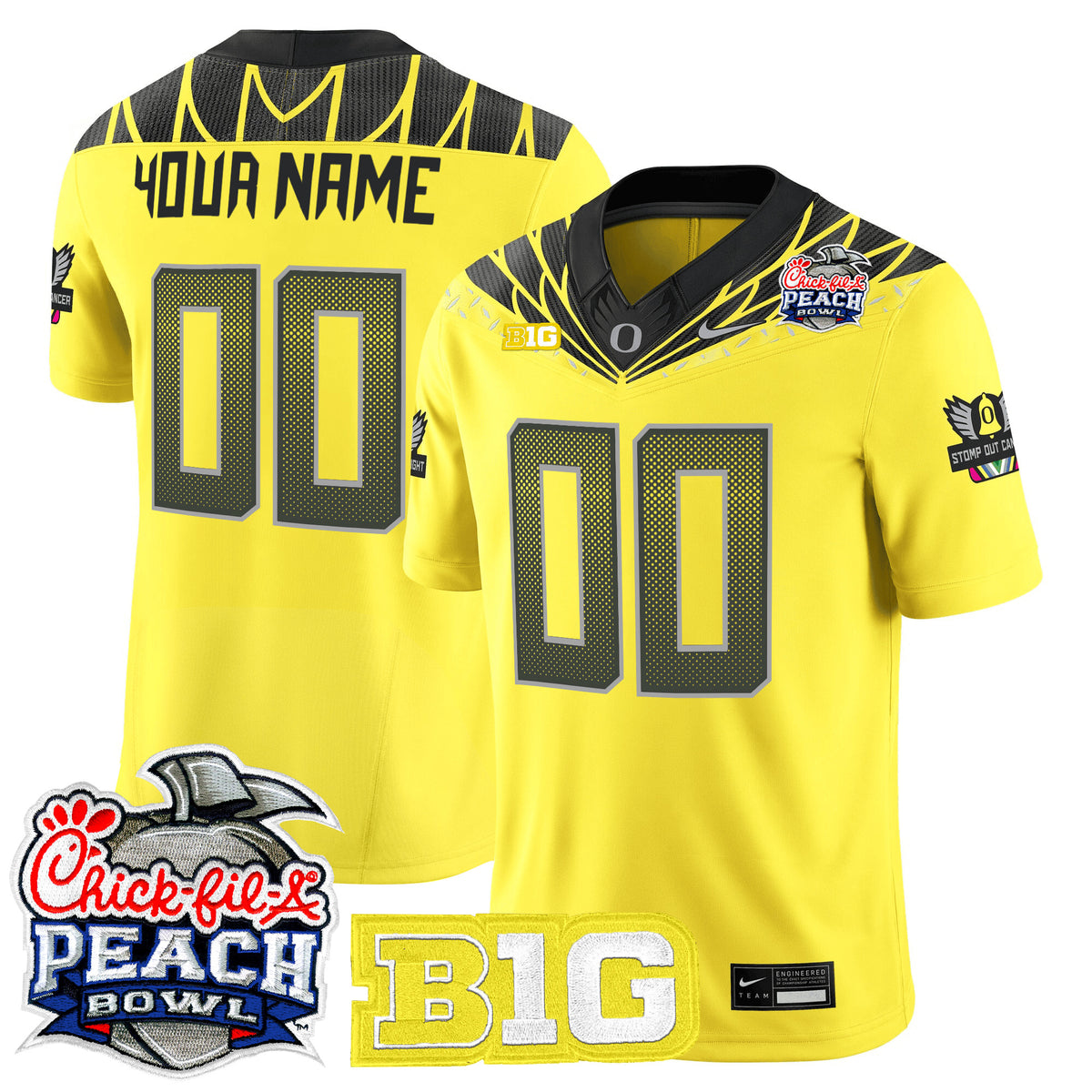 Oregon Ducks 2026 Peach Bowl Vapor Limited Custom Jersey - All Stitched