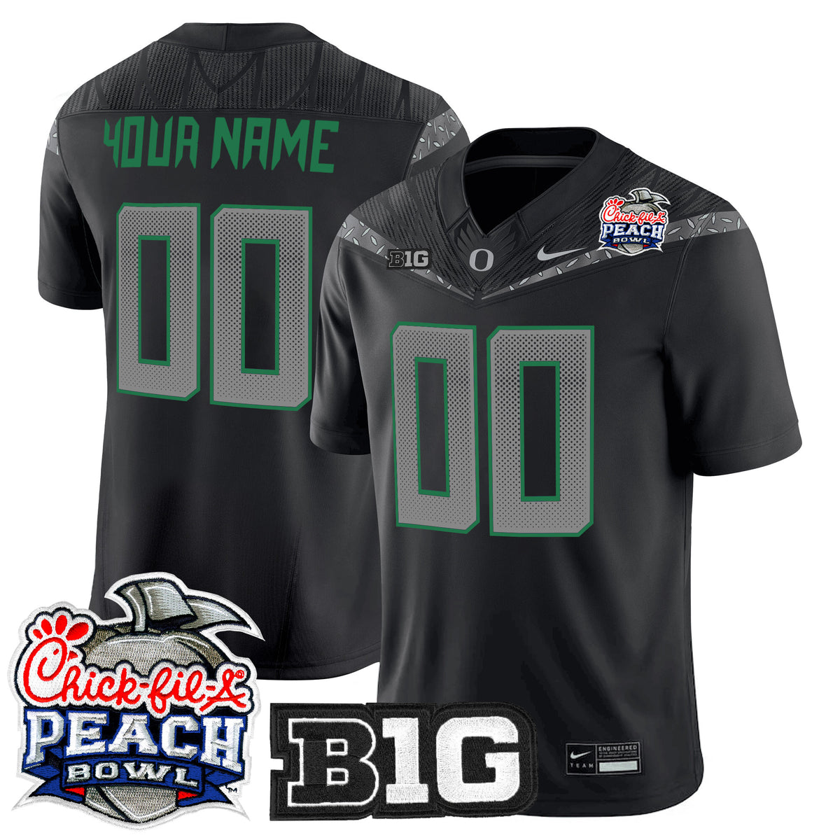 Oregon Ducks 2026 Peach Bowl Vapor Limited Custom Jersey - All Stitched