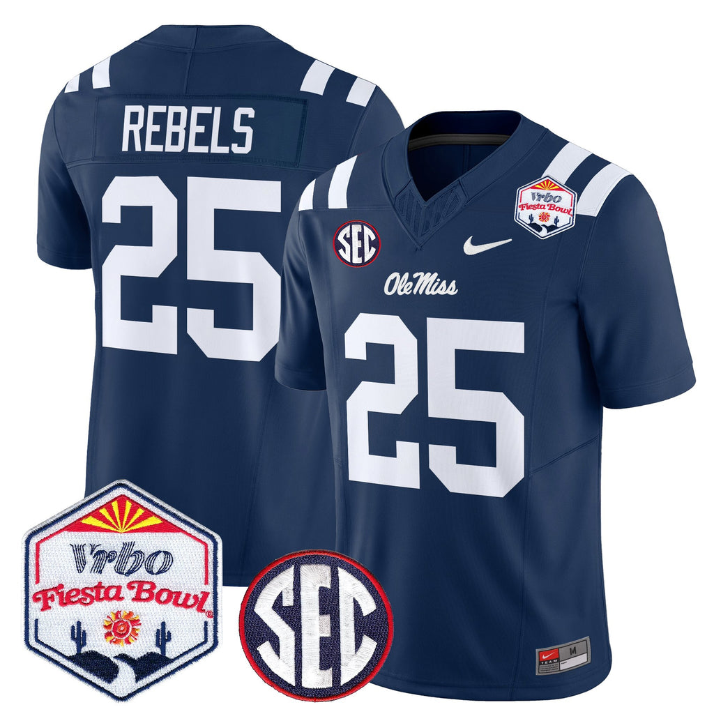 Men's Ole Miss Rebels 2026 The Fiesta Bowl Vapor Limited Jersey - All Stitched