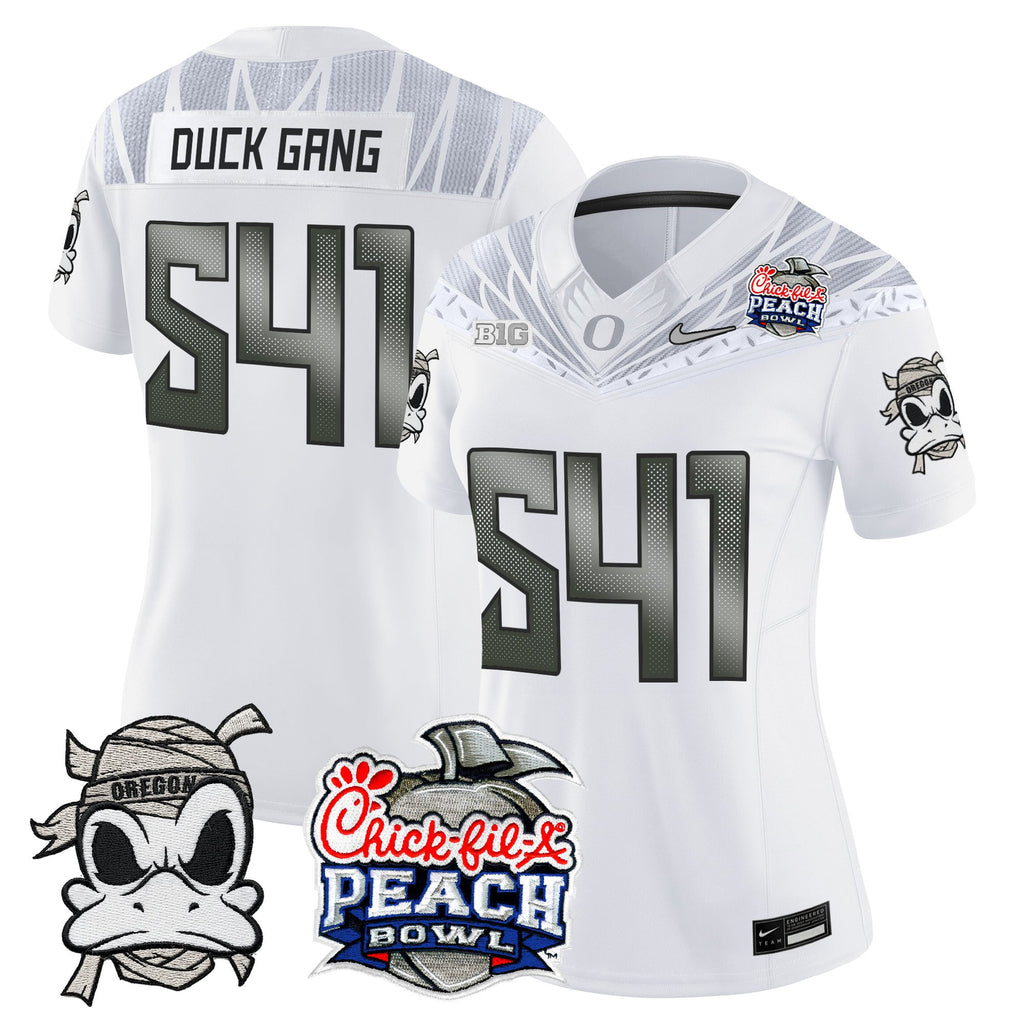 Women's Oregon Ducks "Mummy Duck" Vapor Limited Jersey - 2026 Peach Bowl Patch - All Stitched