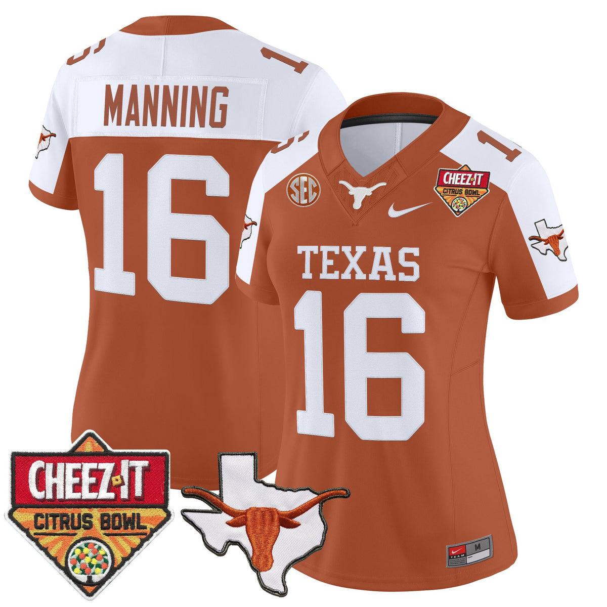 Women's Texas Longhorns 2025 Cheez-It Citrus Bowl Patch Vapor Limited Jersey - All Stitched