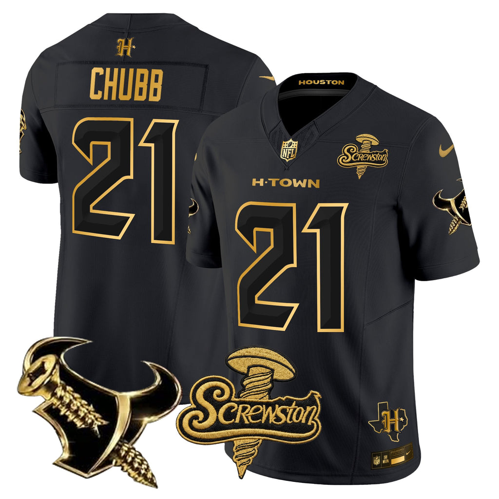 Men's Houston Texans DJ Screw Gold Vapor Limited Jersey - All Stitched