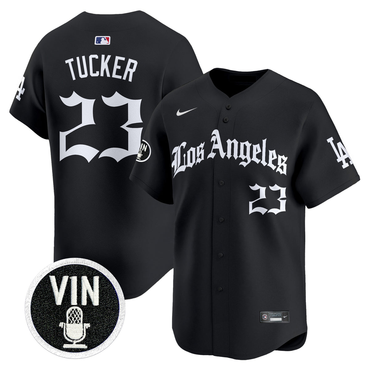 #23 Kyle Tucker Los Angeles Dodgers "LA Gothic Style" Vapor Premier Limited Jersey - All Stitched