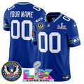 Seattle Seahawks "Super Bowl LX & United States 250th Patch" Vapor Limited Custom Jersey - All Stitched