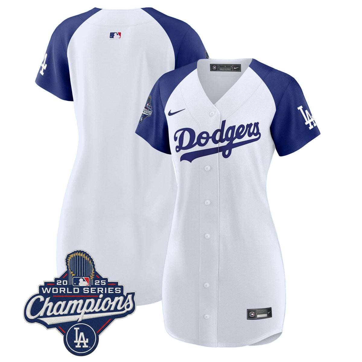 Women's Dodgers 2025 World Series Champions Patch Baseball Dress - All Stitched