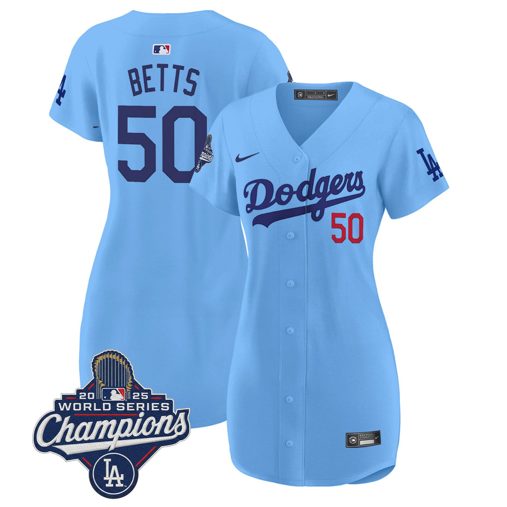 Women's Dodgers 2025 World Series Champions Patch Baseball Dress - All Stitched