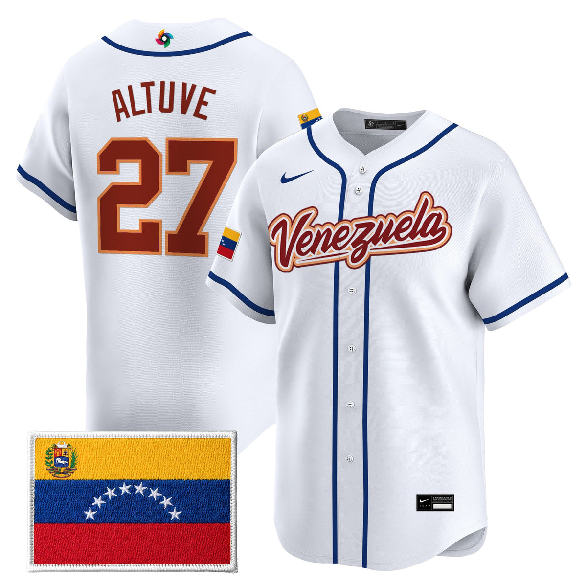 Men's Team Venezuela World Baseball Classic Gold Vapor Premier Jersey - All Stitched