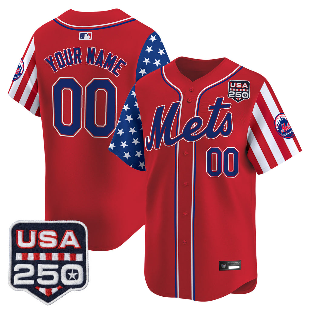 New York Mets "America250 Edition" Vapor Premier Limited Custom Jersey - All Stitched