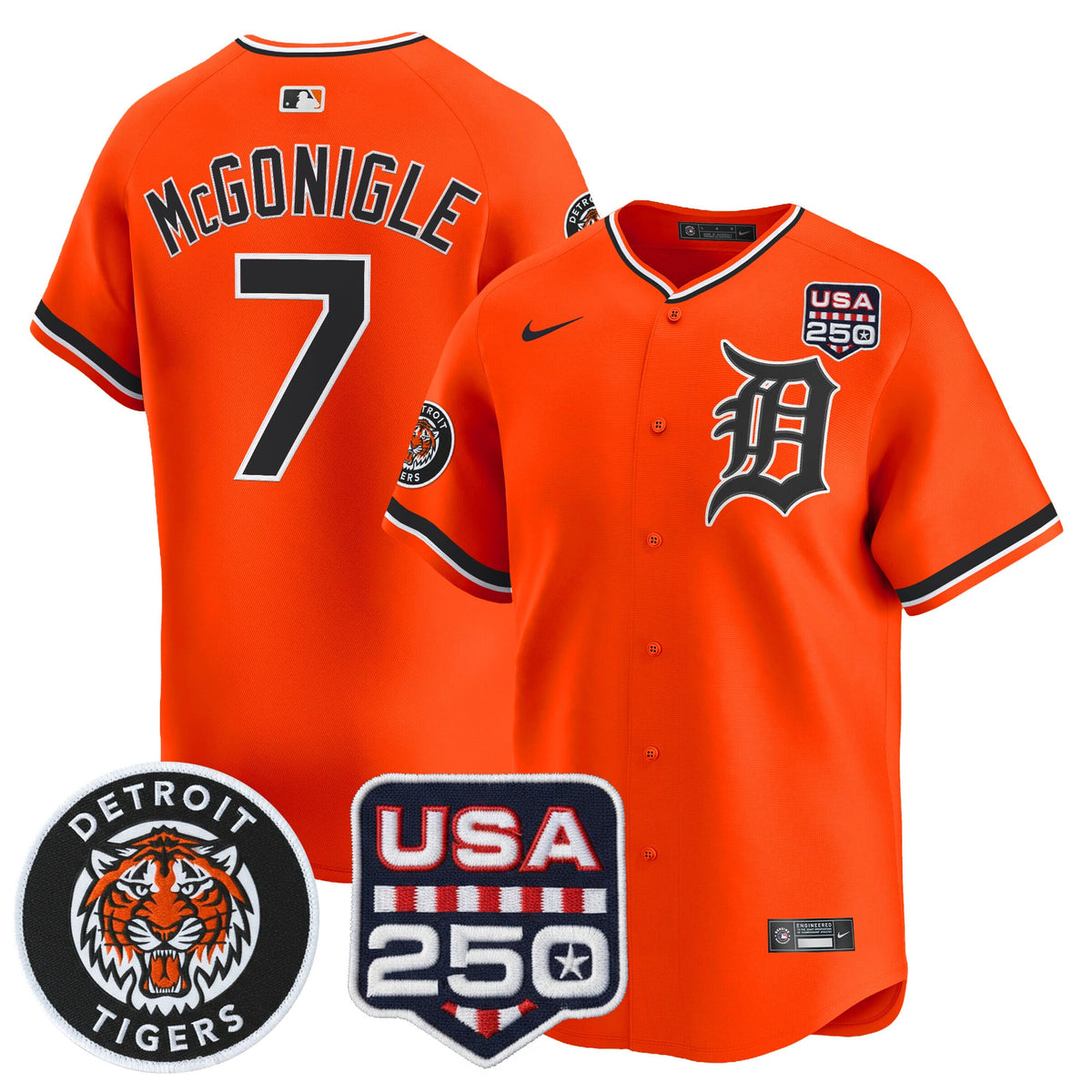Men's Detroit Tigers 2026 Alternate Vapor Premier Limited Jersey - 250America Patch - All Stitched