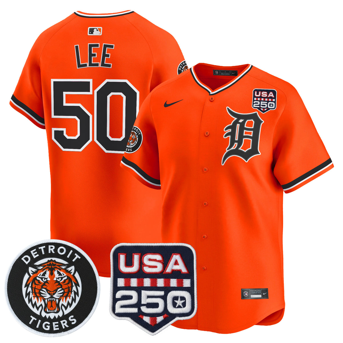 Men's Detroit Tigers 2026 Alternate Vapor Premier Limited Jersey - 250America Patch - All Stitched