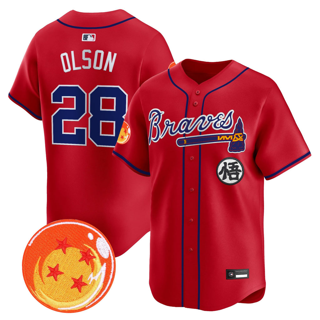 Men's Atlanta Braves x Dragon Ball Vapor Premier Limited Jersey - All Stitched