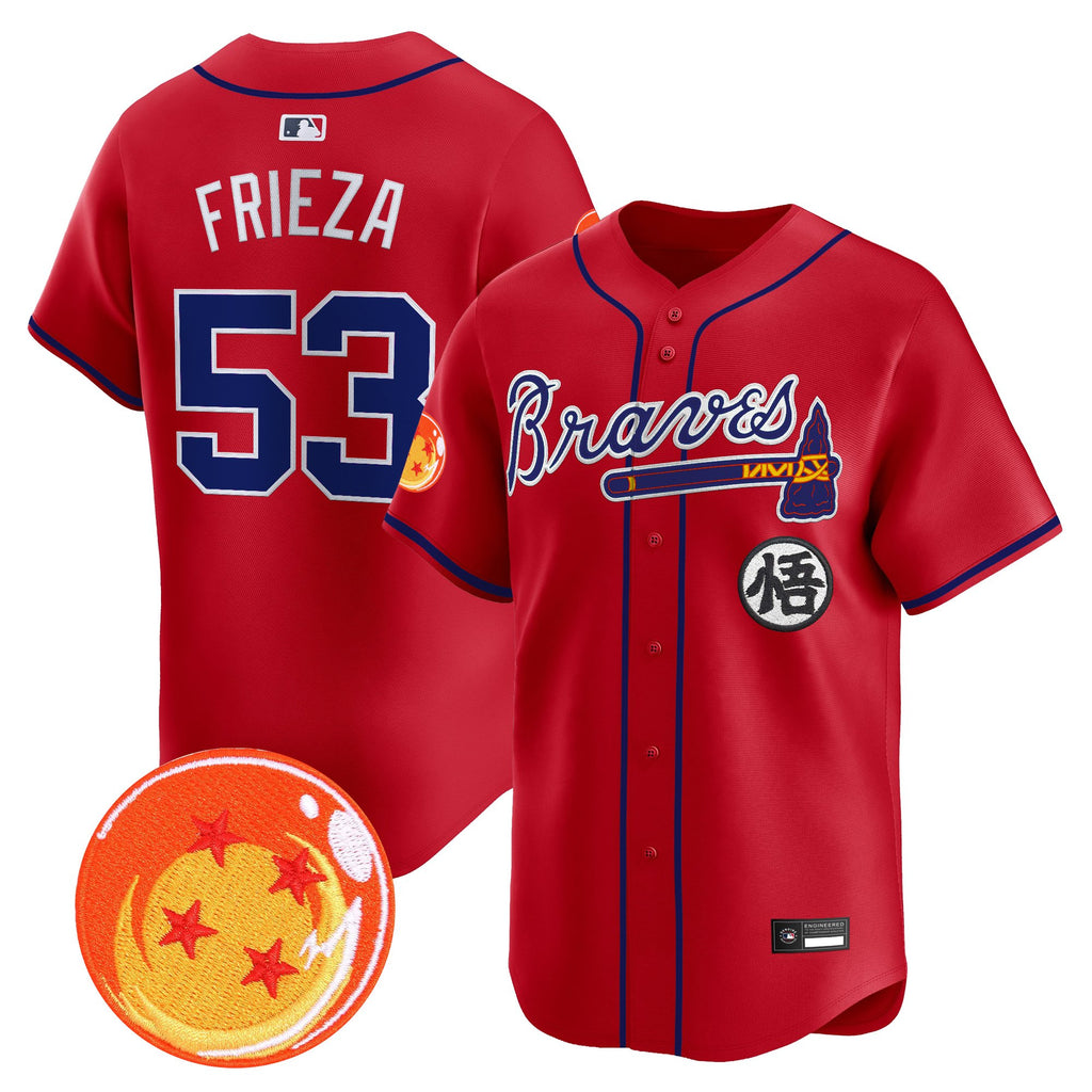 Men's Atlanta Braves x Dragon Ball Vapor Premier Limited Jersey - All Stitched