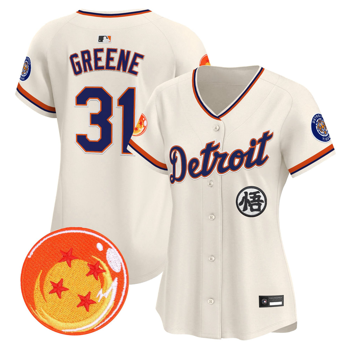 Women's Detroit Tigers x Dragon Ball Vapor Premier Limited Jersey - All Stitched