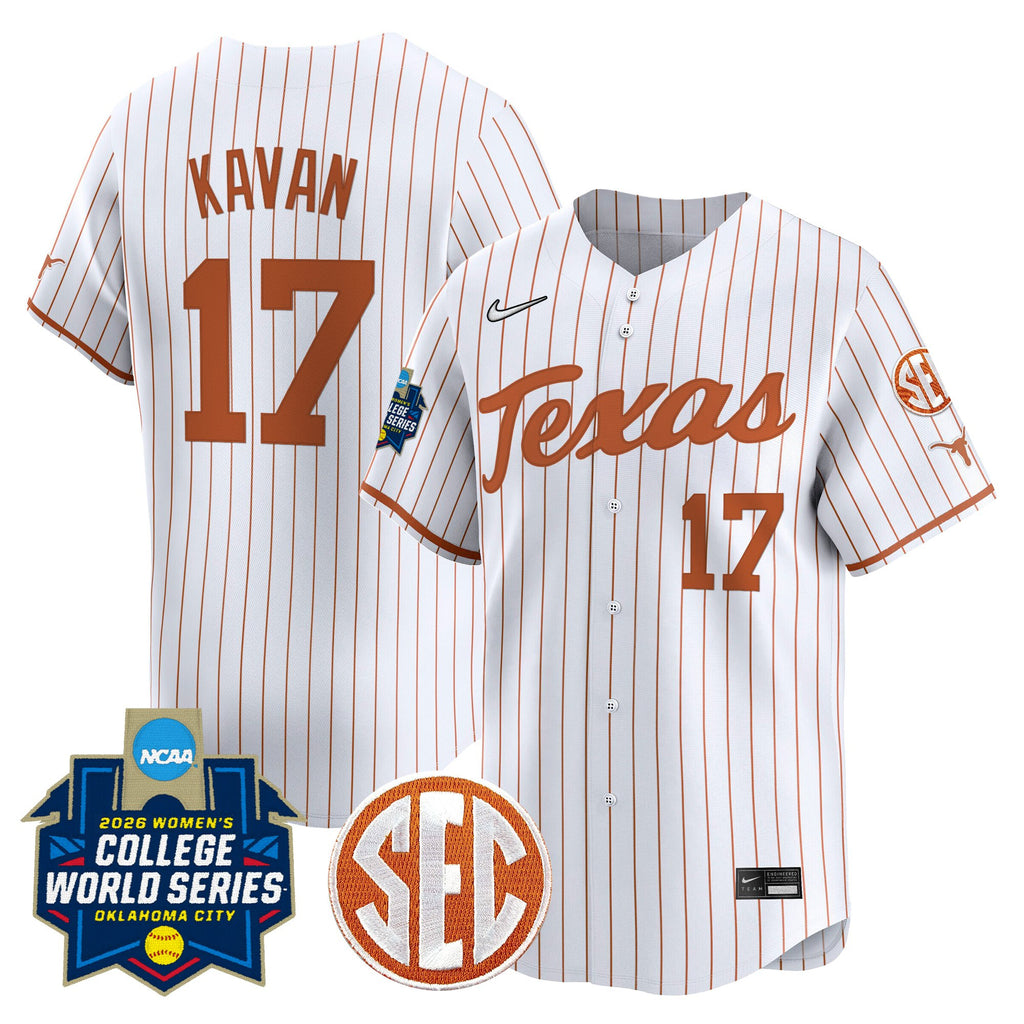 Men's size - Texas Longhorns Softball 2026 World Series (WCWS) Vapor Premier Limited Jersey - All Stitched