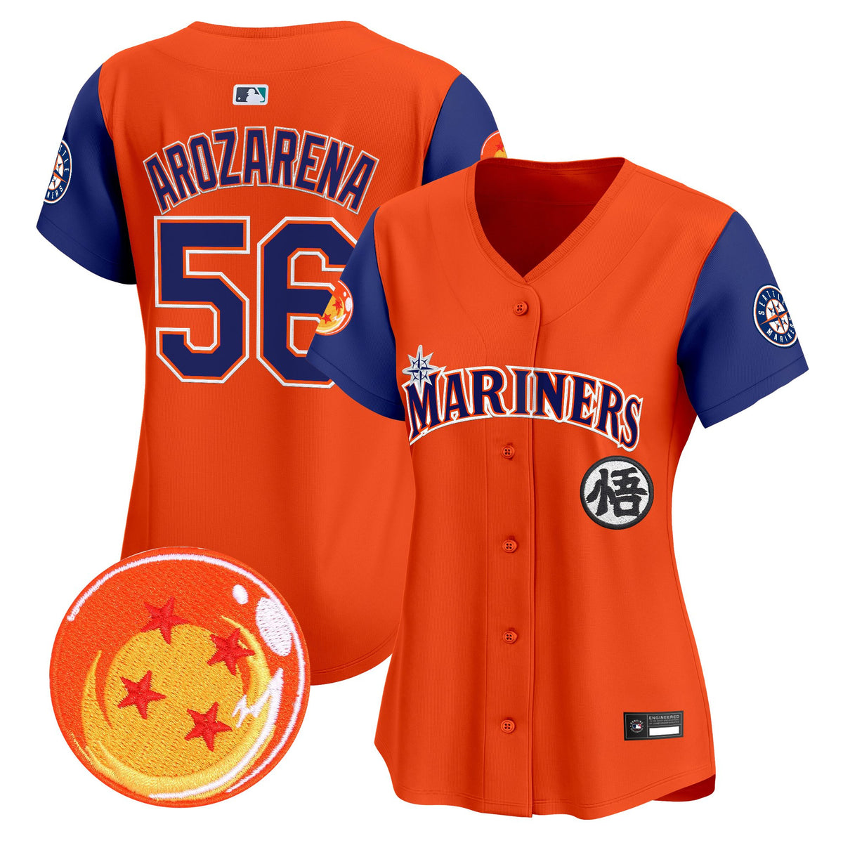 Women's Seattle Mariners x Dragon Ball Vapor Premier Limited Jersey - All Stitched