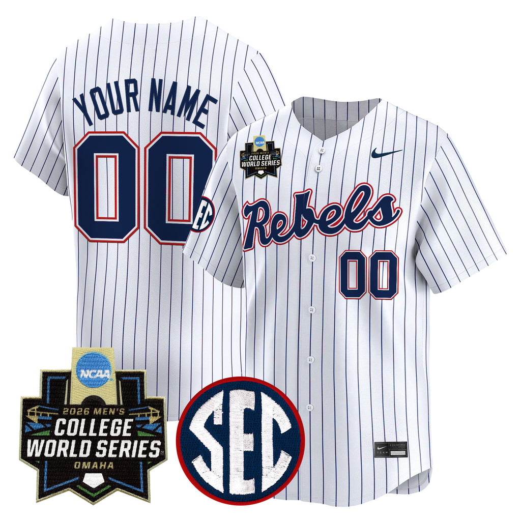 Ole Miss Rebels 2026 World Series Vapor Premier Limited Custom Jersey - All Stitched